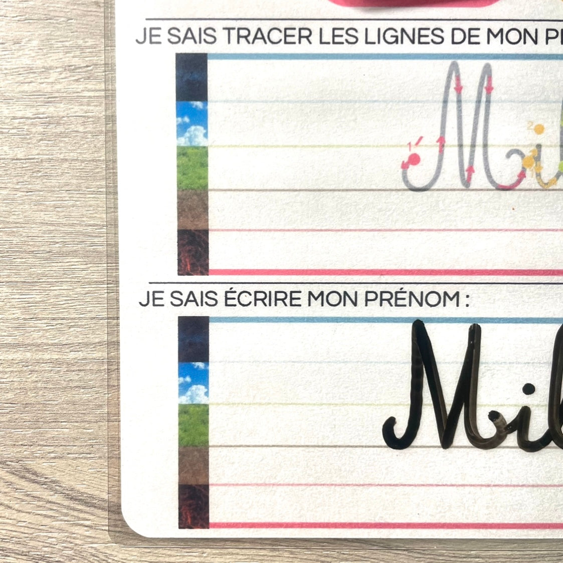 Support Pédagogique - J'apprends à Écrire mon Prénom en Cursif - Support Plastifié