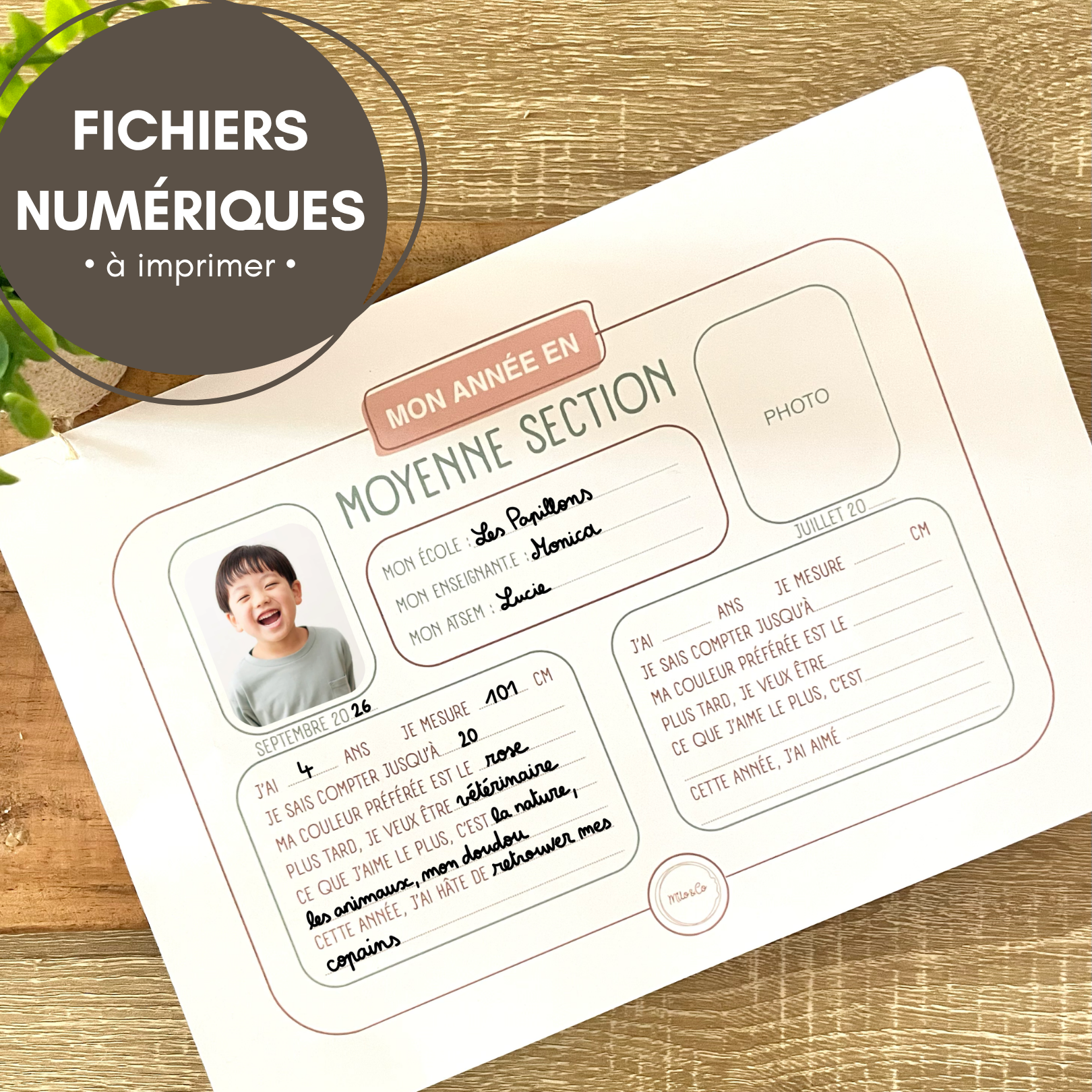 Fiches Souvenirs Années Scolaires - PS au CM2 - PDF à télécharger