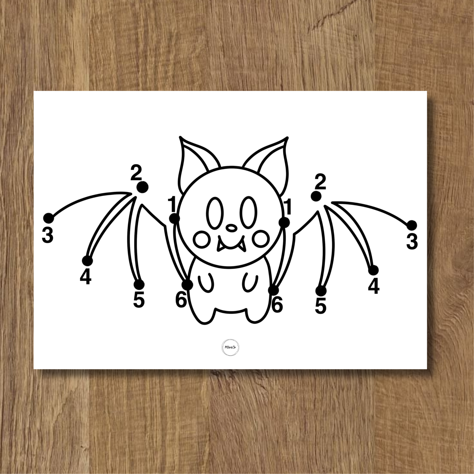 activité de points à relier chauve-souris