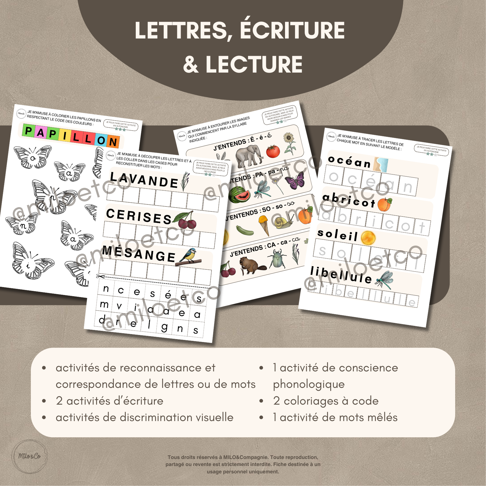 Pack de 38 Activités d’Été à Imprimer - Programme Maternelle : Lettres, Graphisme, Mathématiques, Motricité Fine…