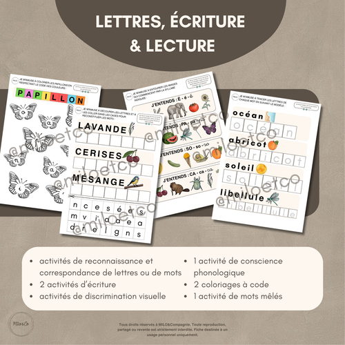 Pack de 38 Activités d’Été à Imprimer - Programme Maternelle : Lettres, Graphisme, Mathématiques, Motricité Fine…