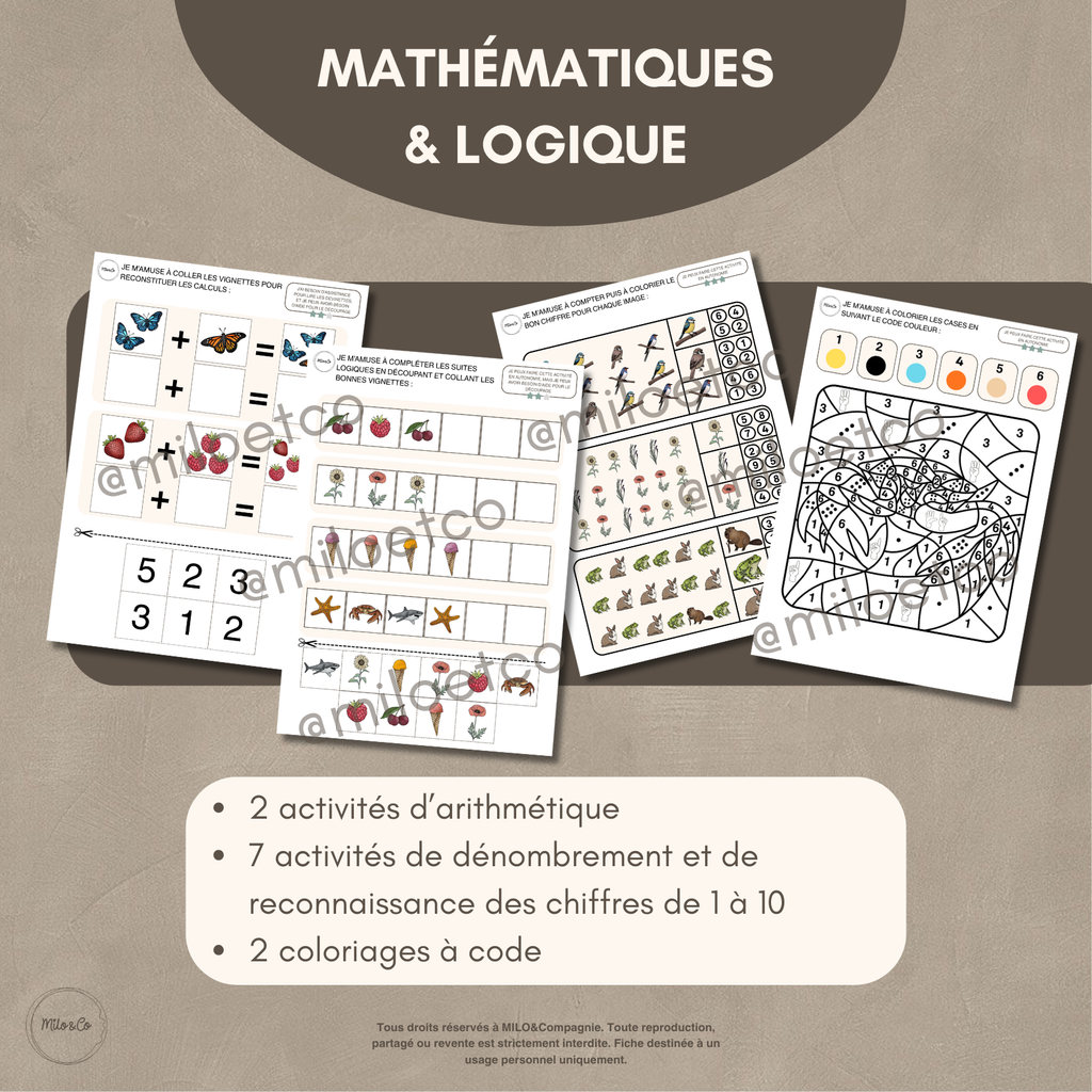 Pack de 38 Activités d’Été à Imprimer - Programme Maternelle : Lettres, Graphisme, Mathématiques, Motricité Fine…