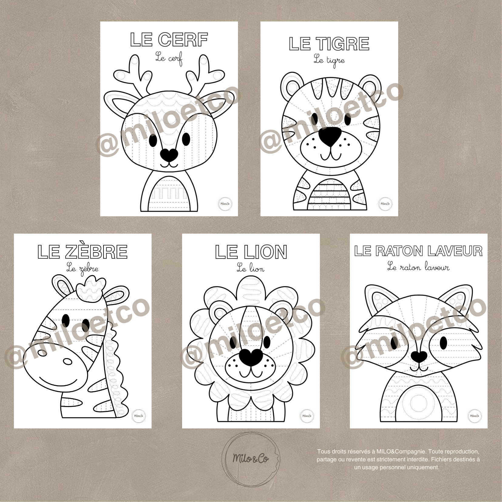 Fiches de Graphisme - Animaux - PDF à télécharger