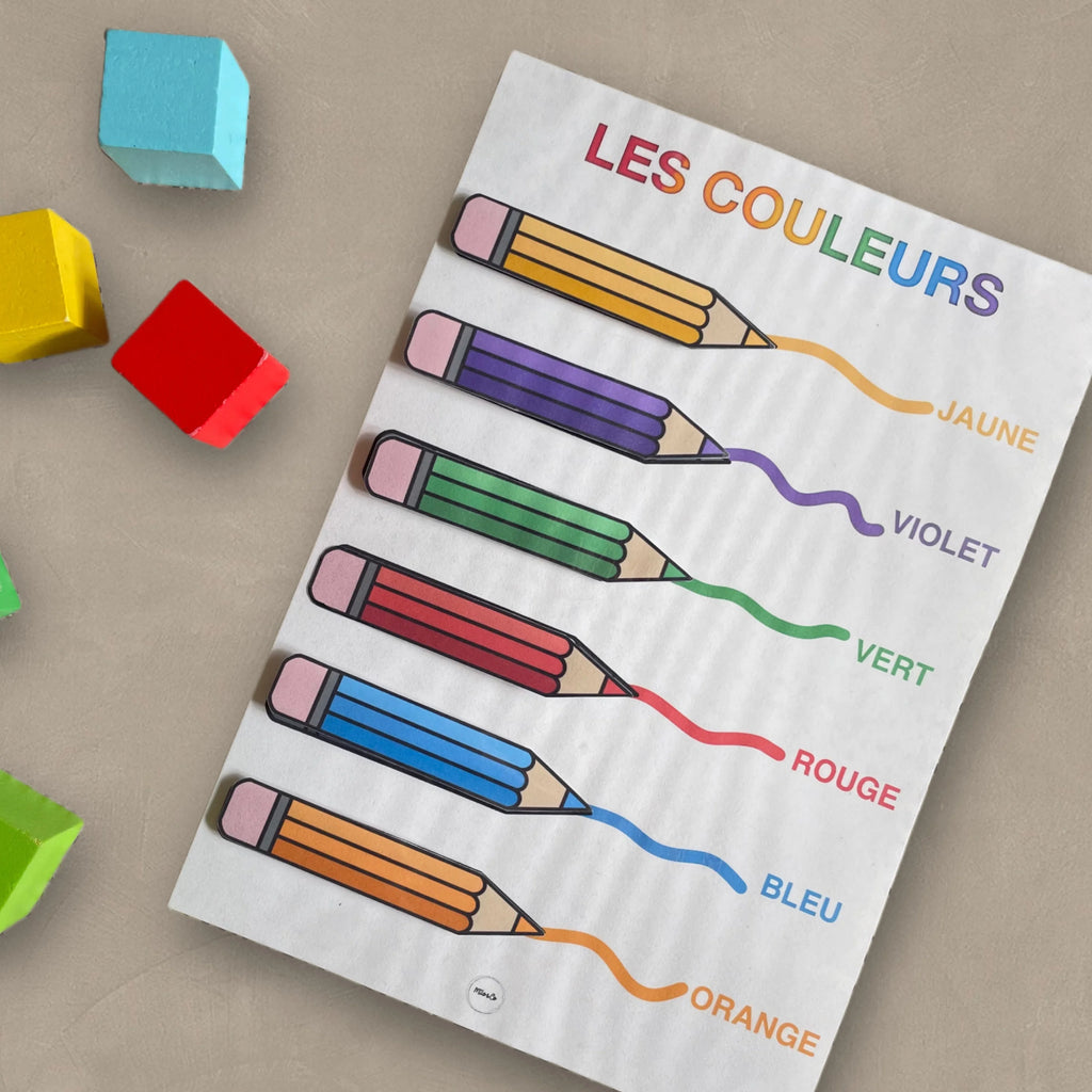 Support d'Apprentissage - Apprendre les Couleurs - Support Plastifié