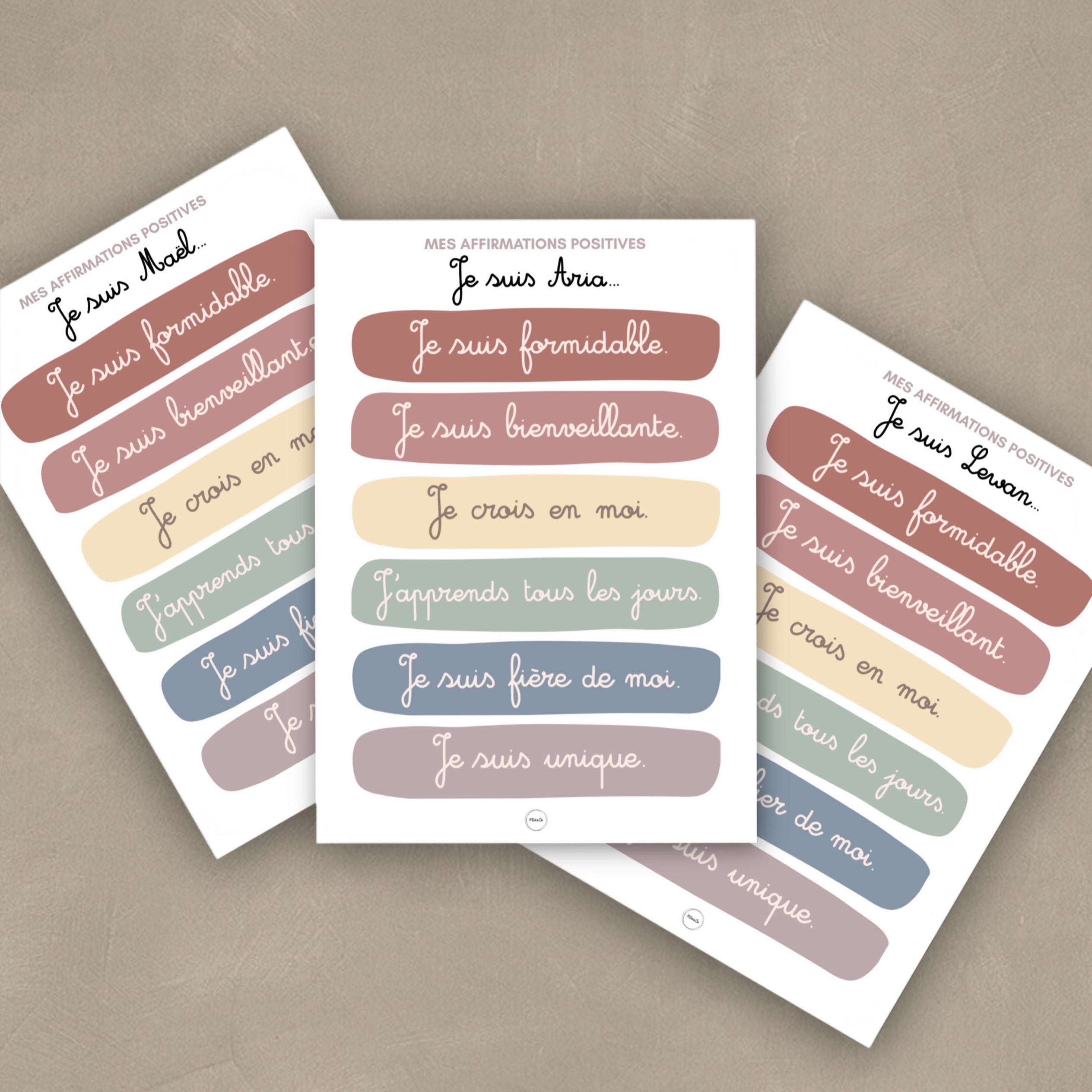 Affiche Personnalisée - Mes Affirmations Positives - Affiche Papier ou Poster Plastifié