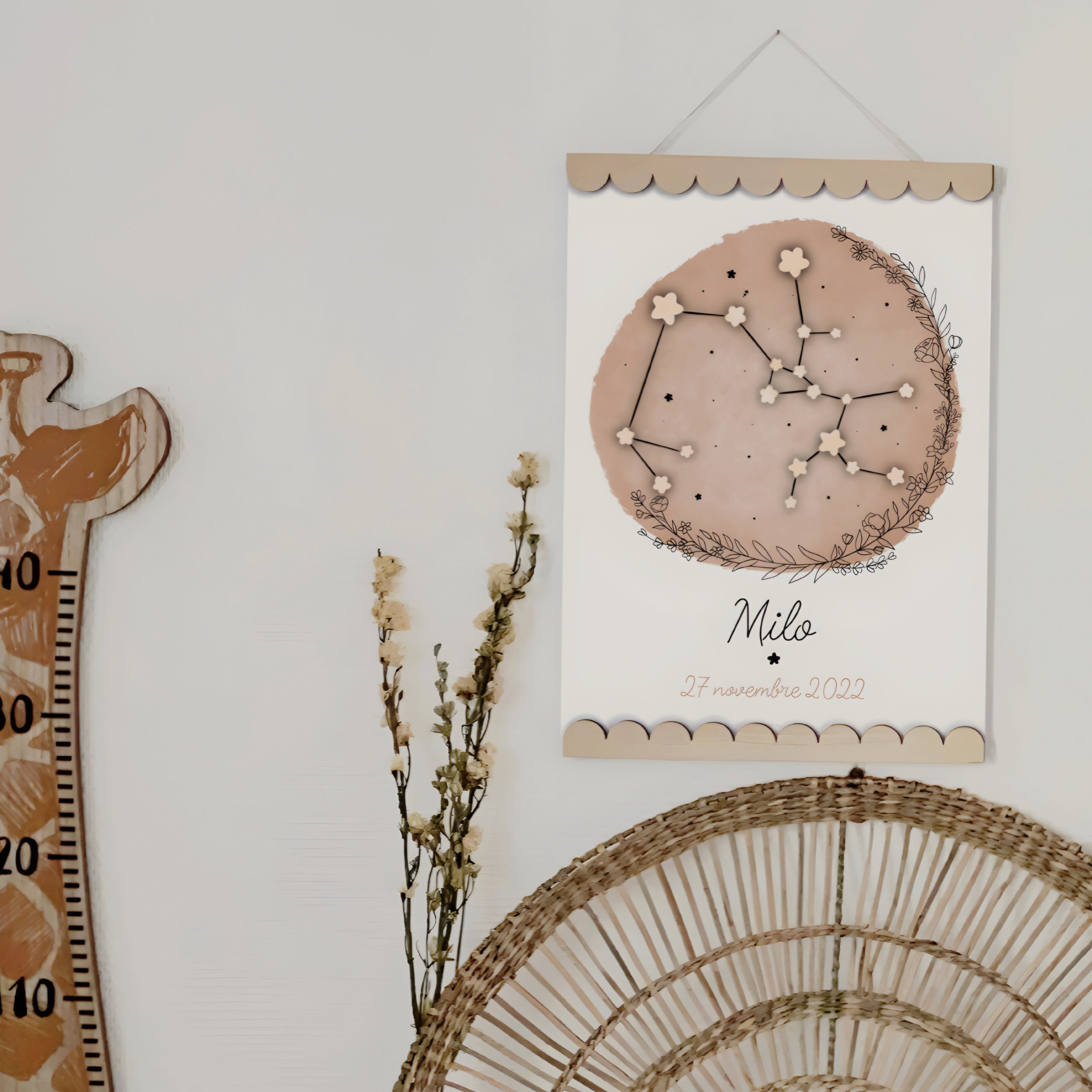 affiche personnalisée constellations de naissance enfant
