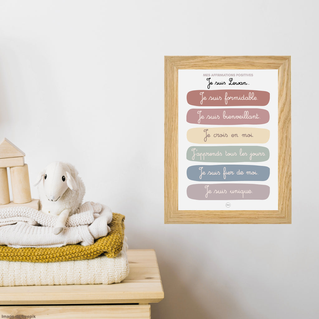 Affiche Personnalisée - Mes Affirmations Positives - Affiche Papier ou Poster Plastifié