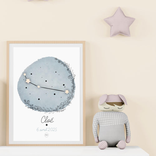 affiche signe astrologique pour chambre de bébé