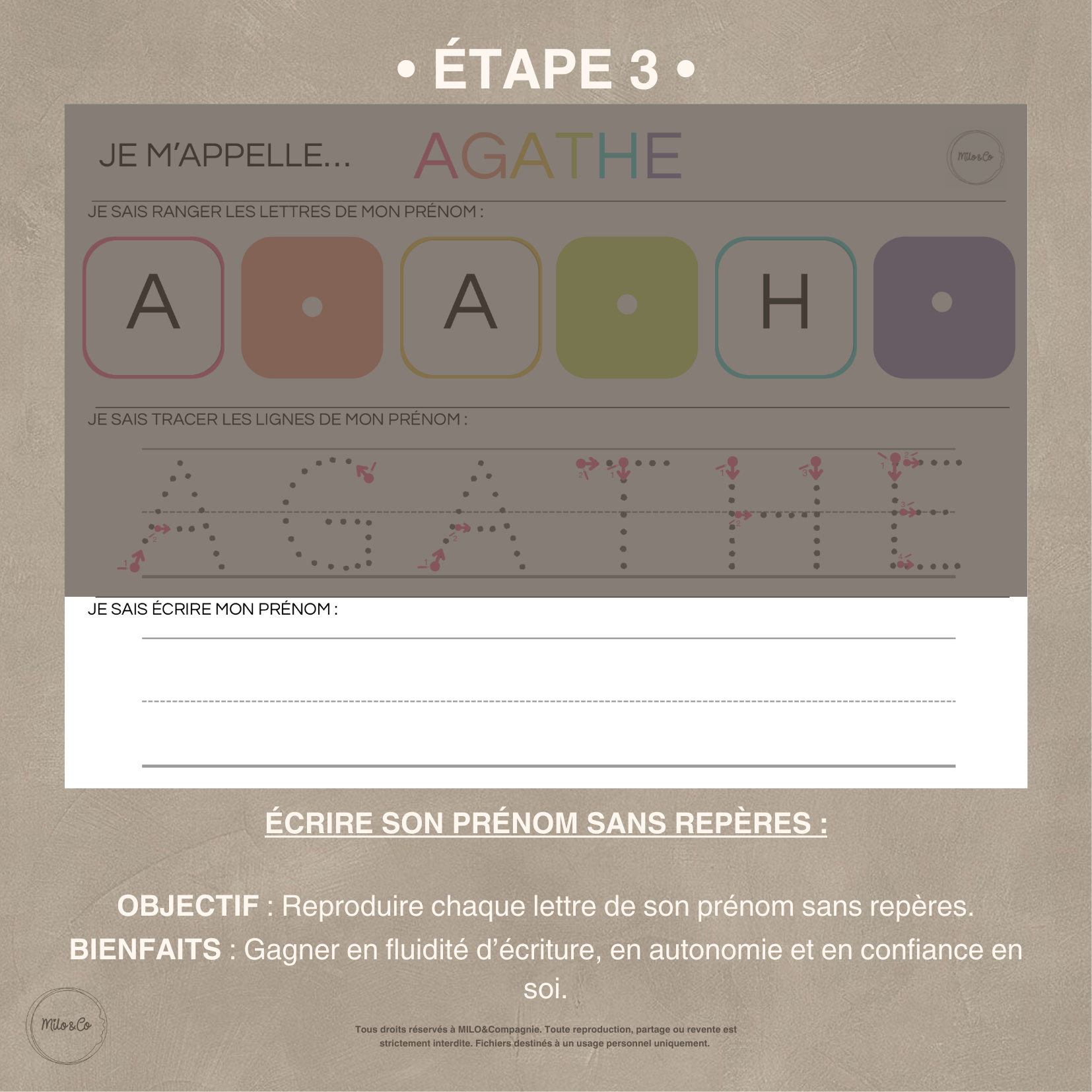 Support Pédagogique - J'apprends à Écrire mon Prénom - Fichier à Imprimer