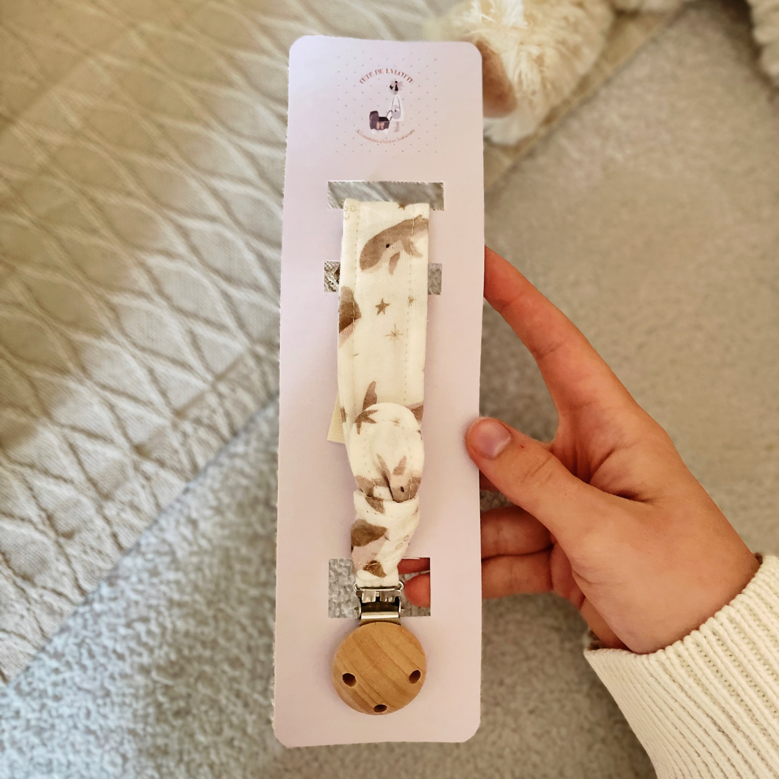 Attache-Tétine en Coton OEKO-Tex - Petite Baleine