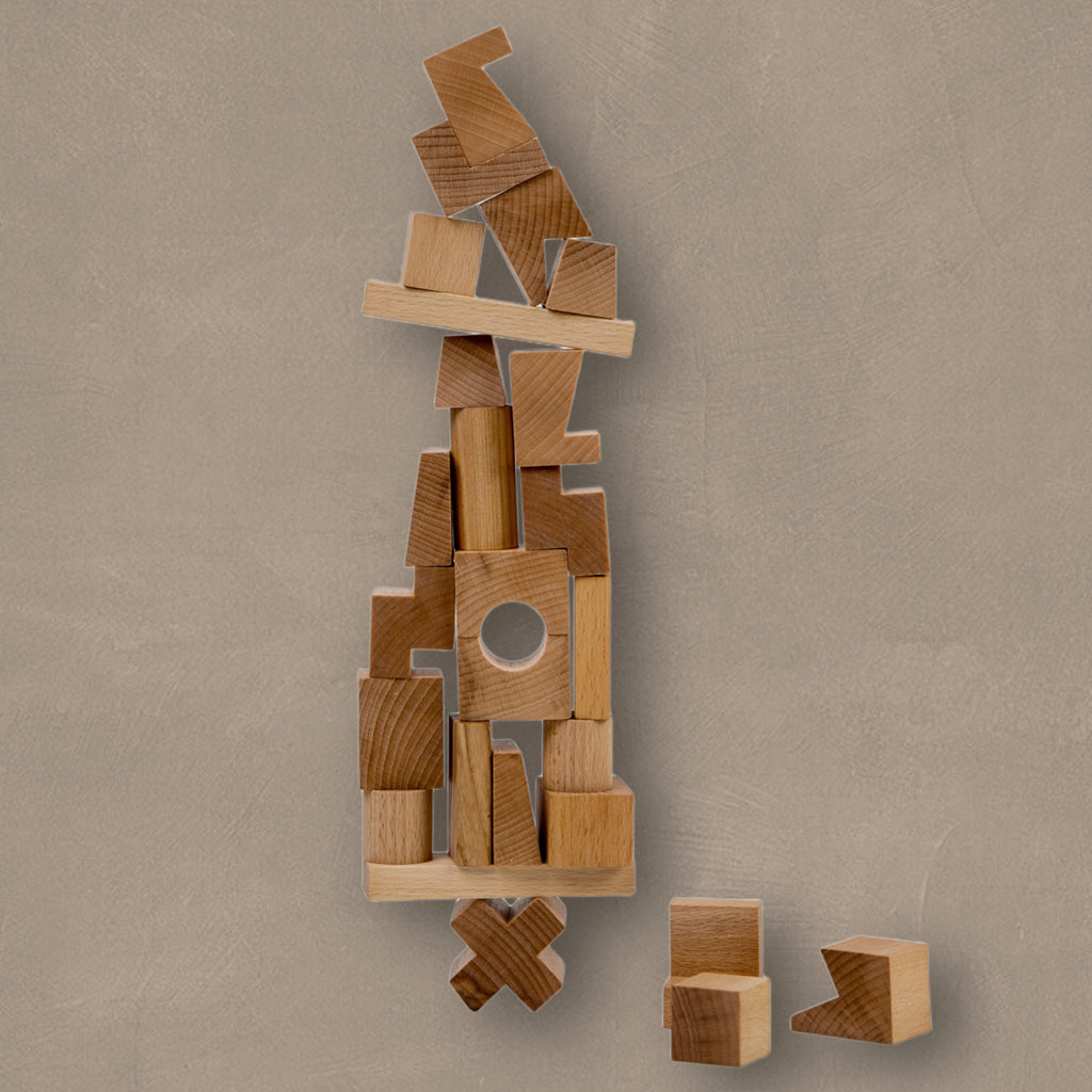 blocs de construction en bois naturel
