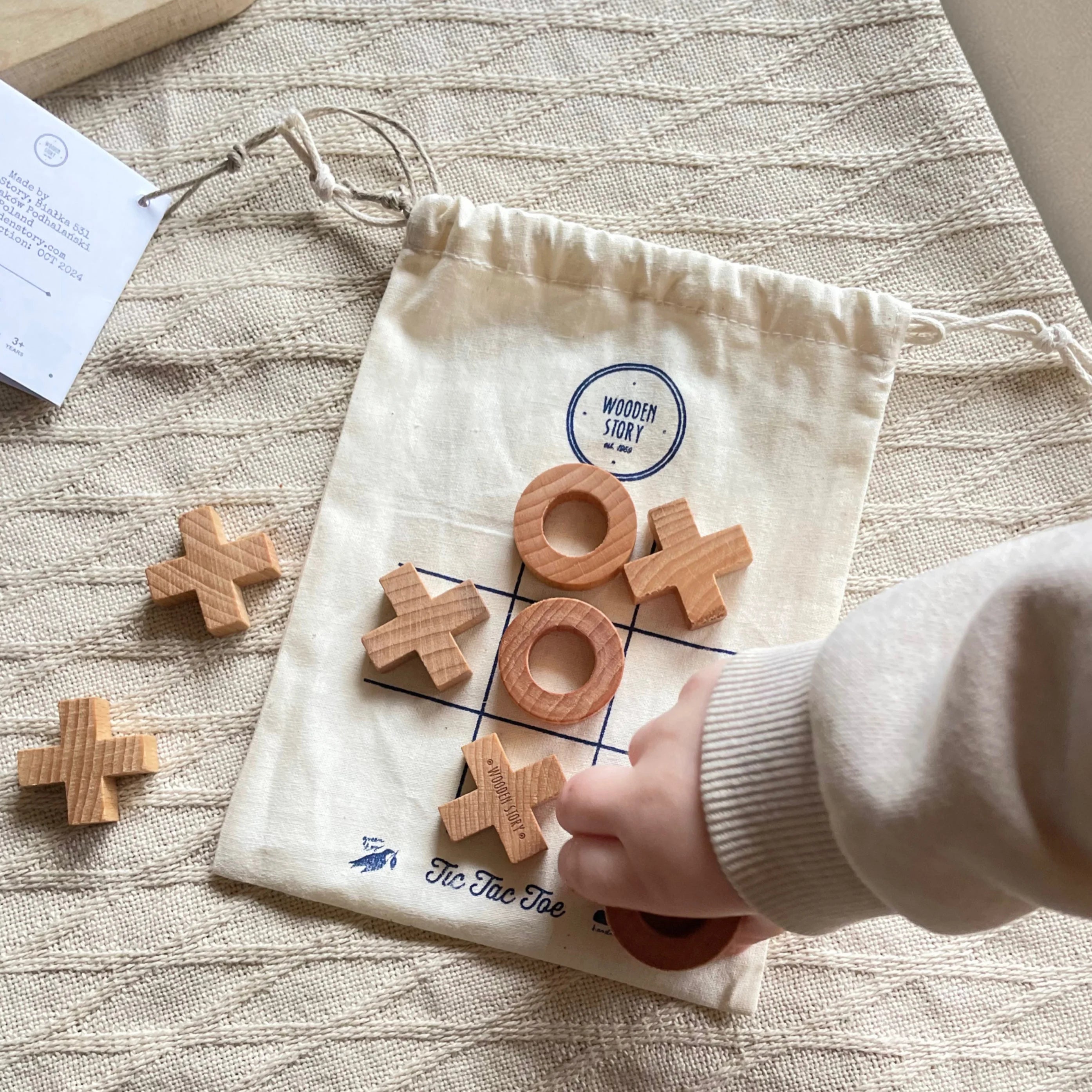 Jeu de Tic Tac Toe / Morpion en bois - Version de Voyage
