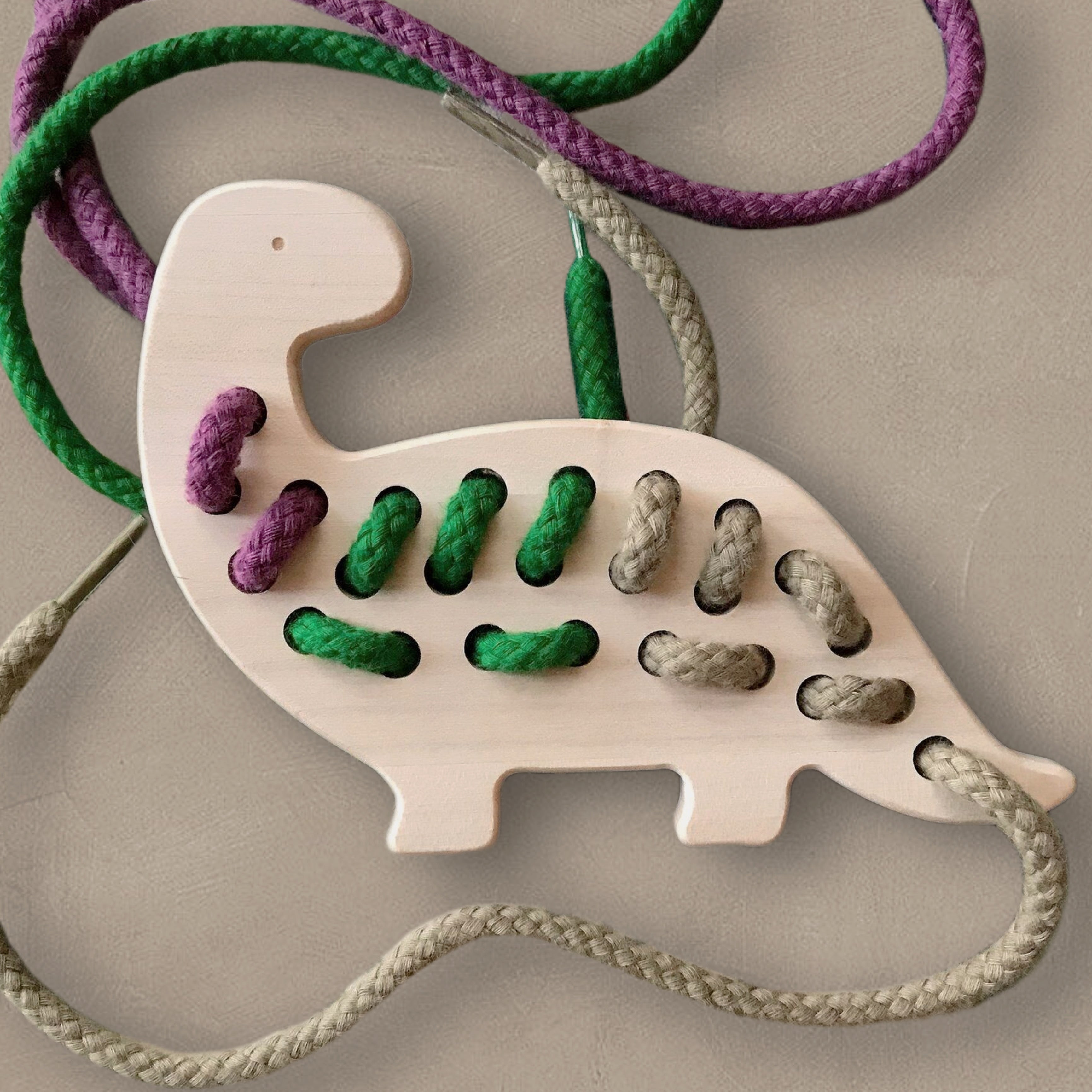 Jouet de Laçage en Bois - DINOSAURE