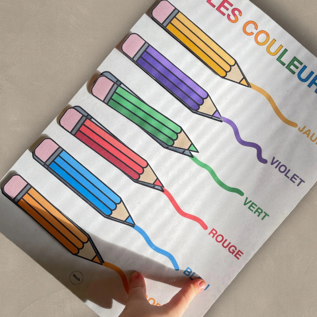 Support d'Apprentissage - Apprendre les Couleurs - Support Plastifié
